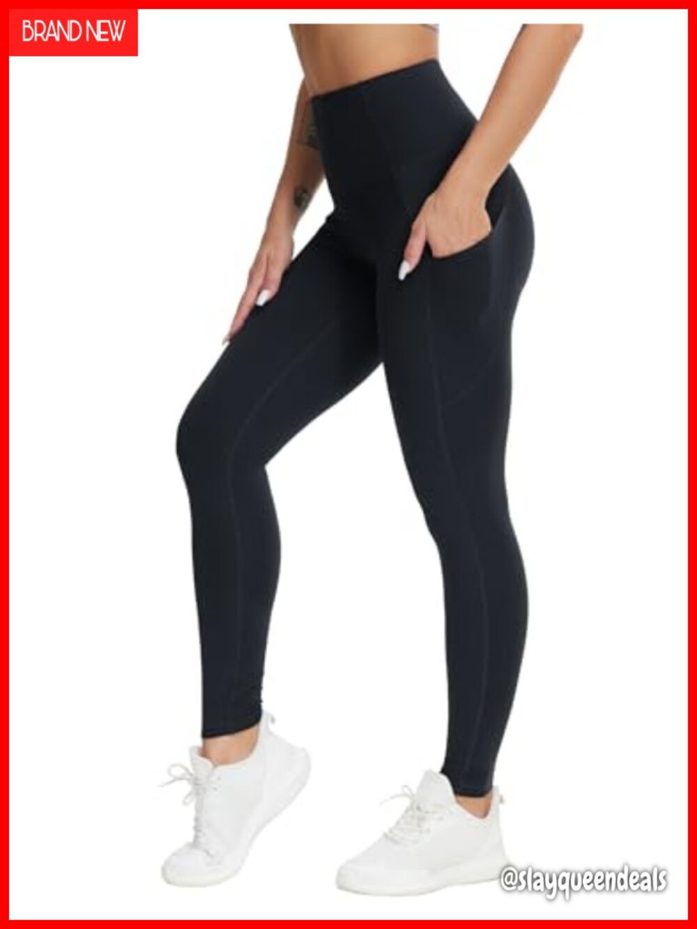 High Waist Yoga Leggings with Pockets Tummy Control Workout Pants